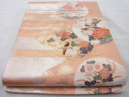 平和屋着物◎六通柄袋帯 唐織 古伊万里 丸取絵皿文 金銀糸 逸品 BAAI4004cm 平和屋着物◎六通柄袋帯 唐織 古伊万里 丸取絵皿文 金銀糸 逸品 BAAI4004cm
