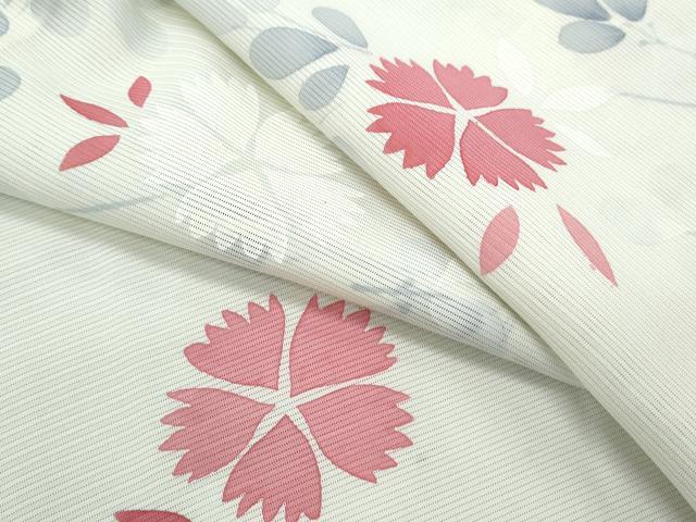 平和屋着物＊夏物 小紋 絽 草花文 正絹 逸品 CABG8687th