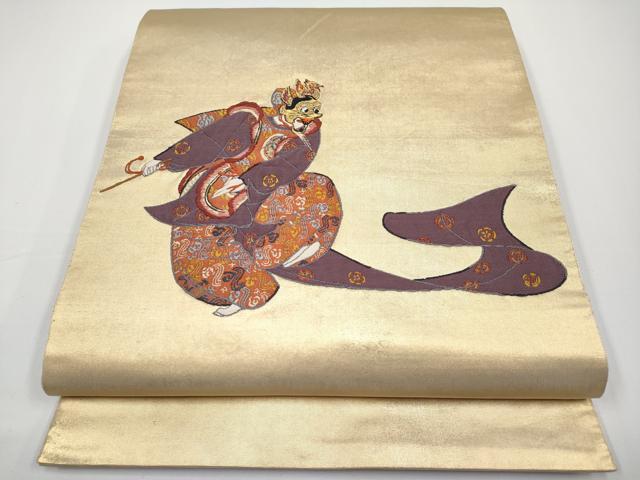 平和屋本店■希少　西陣　紫紘謹製　山口伊太郎　六通柄袋帯　亀甲花菱文錦　黒地　金糸　鈴乃屋扱い　逸品　CYAA1806s5 平和屋本店□希少 西陣 紫紘謹製 山口伊太郎 六通柄袋帯 亀甲花菱文錦