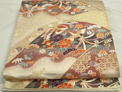 平和屋着物◎六通柄袋帯 唐織 吉祥鳳凰花文 松竹梅 金糸 正絹 逸品 DAAU1250qa 平和屋着物◎六通柄袋帯 唐織 吉祥鳳凰花文 松竹梅 金糸 正絹 逸品 DAAU1250qa