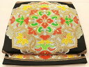 平和屋着物◎六通柄袋帯 唐織 正倉院 黒地 金銀糸 正絹 逸品 BAAL3139if(4)