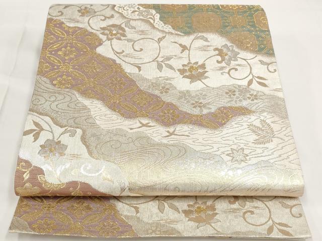 平和屋着物◎佐賀錦　六通柄袋帯　道長吉祥文　金銀糸　正絹　逸品　AAAP4346st