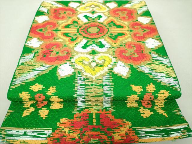 平和屋着物●六通柄　本袋帯　龍村平蔵柄　唐織　小蜀紅　金銀糸　正絹　逸品　DAAU5971ps