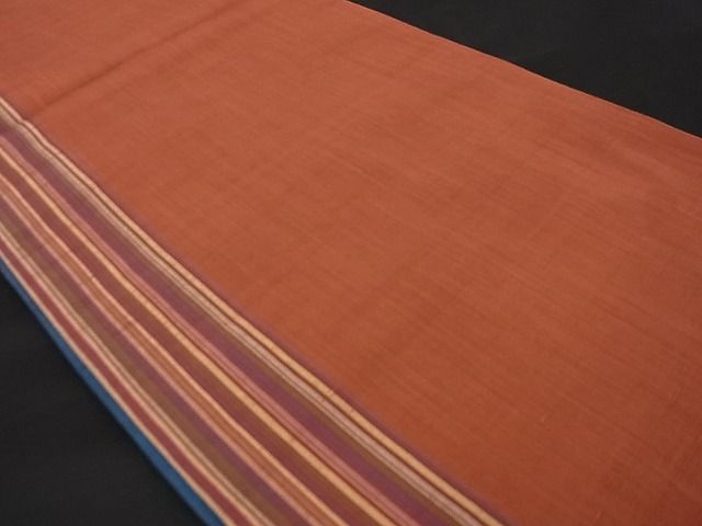 平和屋着物■全通柄袋帯　紬地　間道　逸品　ga1567