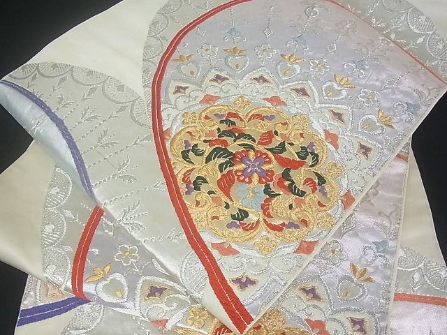 平和屋着物■六通柄袋帯 正倉院花文 金銀糸 逸品 uw0623