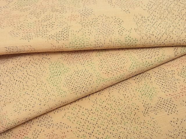 平和屋着物■上質な紬 単衣 雪輪吉祥花文 逸品 n-yc1200