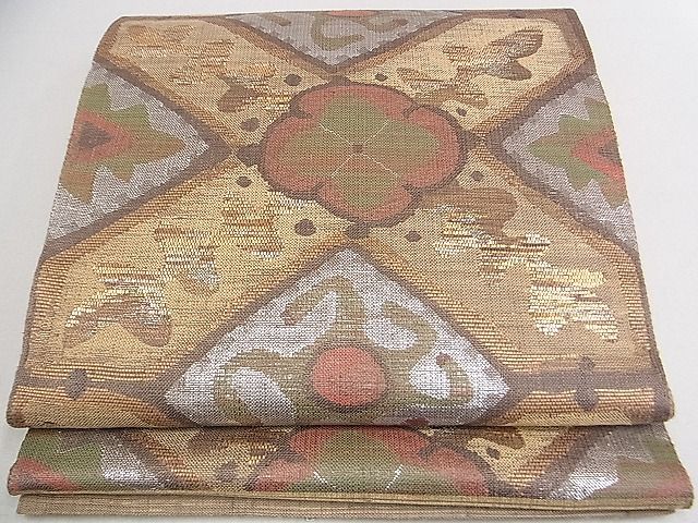 平和屋着物◎六通柄袋帯 草花文 逸品 DAAB0576ud