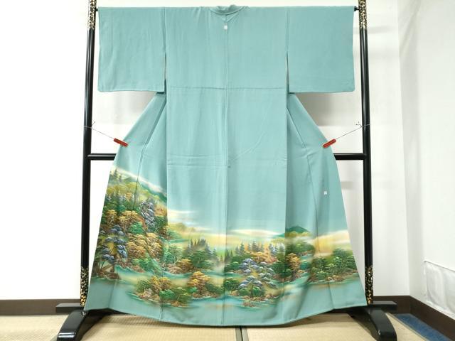 平和屋着物●豪華色留袖　作家物　遠山樹林風景文　絹彩　暈し染め　金彩　正絹　逸品　CAAW7612yc