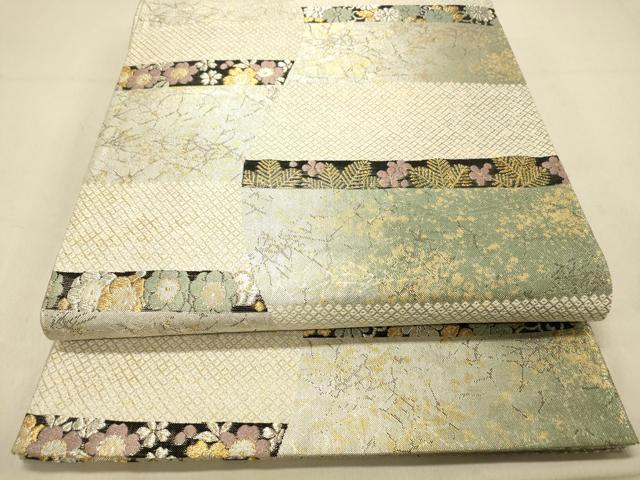 平和屋着物◎六通柄袋帯　吉祥舞花文　金銀糸　引箔　正絹　逸品　DAAX6166jm