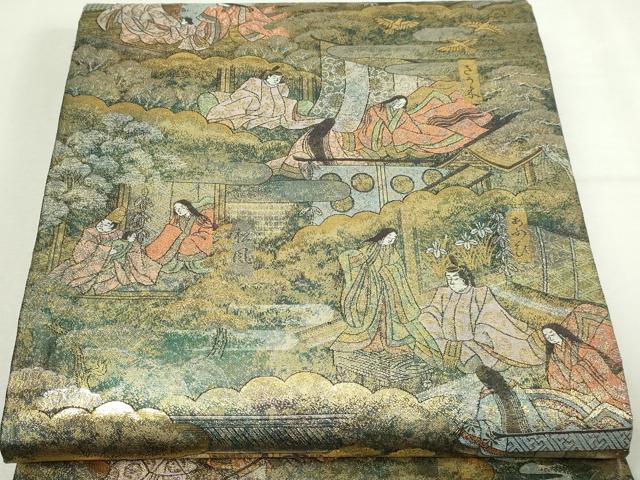 美品！24金プラチナ 源氏物語 帯 楽天市場】24金（帯｜和服）：レディースファッションの通販