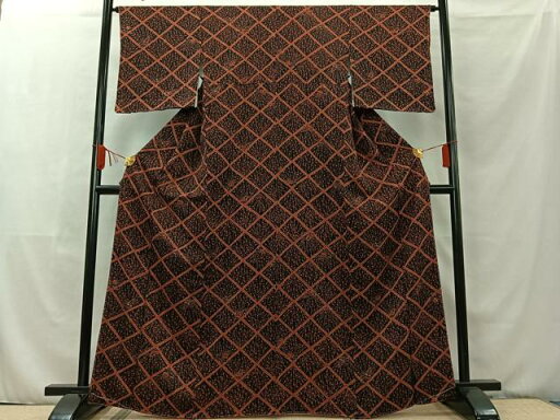 平和屋着物■上質な小紋 草花文 黒地 正絹 逸品 AAAT1726jh 平和屋着物■上質な小紋 草花文 黒地 正絹 逸品 AAAT1726jh