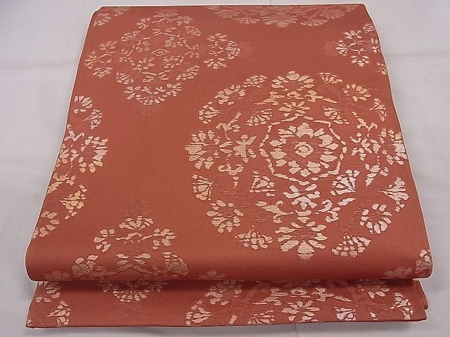 平和屋着物■六通柄袋帯　正倉院花文　金糸　逸品　ca3909