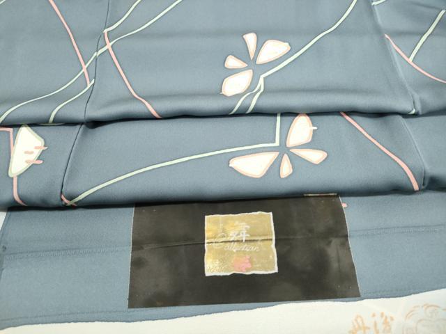 平和屋着物■上質な小紋 舞蝶文 金彩 反端付き 正絹 逸品 DABI1782qa