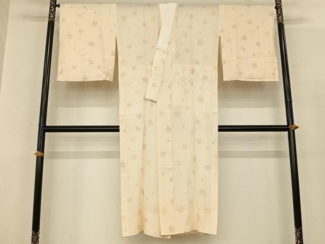 平和屋着物●長襦袢　無双仕立て　舞桜文　ますいわ屋扱い　正絹　逸品　AABF0510fy