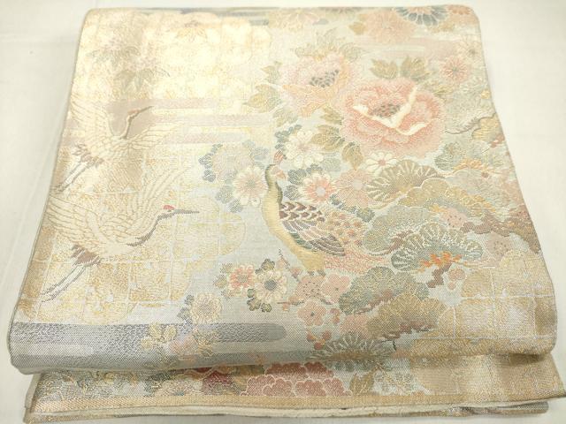 Rakuten - 平和屋着物◎佐賀錦　六通柄袋帯　飛鶴花文　金銀糸　正絹　逸品　DAAX5242cd