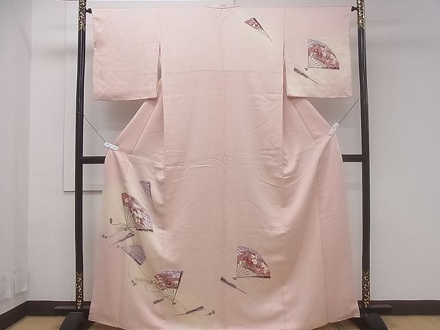 平和屋着物■訪問着 扇面草花文 暈し染め 金彩 逸品 CAAG6246ev