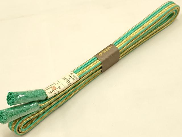 平和屋着物●和装小物　上質な帯締め　京くみひも　金糸　撚り房　逸品　未使用　AAAR6694ay