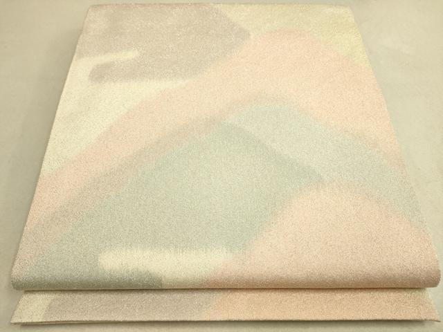 平和屋着物◎砂子綴れ　全通柄袋帯　霞遠山文　銀糸　正絹　逸品　DAAK5600re