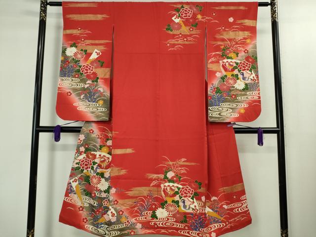 平和屋本店[]極上 七五三 女の子 7歳 祝着・襦袢(無双仕立て・半衿刺繍)・袋帯 3点セット 檜扇鴛鴦花文 金彩 逸品 DZAB1852kh6 heiwaya-11014839 平和屋 サンプル画像2
