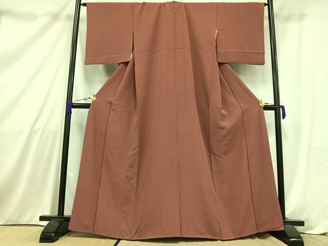 平和屋着物■上質な色無地　長春色　正絹　逸品　AABA4145mf