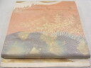 平和屋着物■六通柄 本袋帯 手織 光悦 樹林風景文 金彩 逸品 n-pk2743(4)