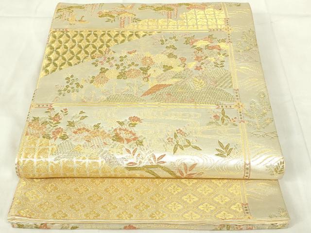 Rakuten - 平和屋着物◎六通柄袋帯　天井花鳥文　金糸　正絹　逸品　DABB2619qp