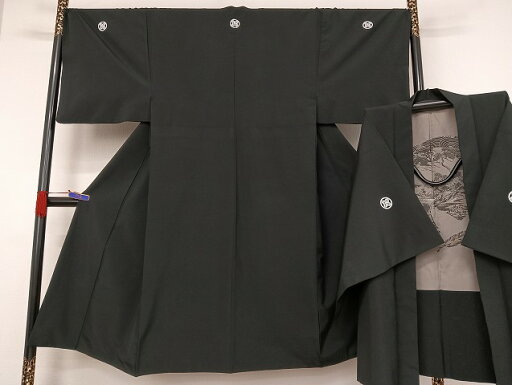 平和屋着物●男性 黒紋付 羽織セット 正絹 逸品 AAAU4339np 平和屋着物●男性 黒紋付 羽織セット 正絹 逸品 AAAU4339np