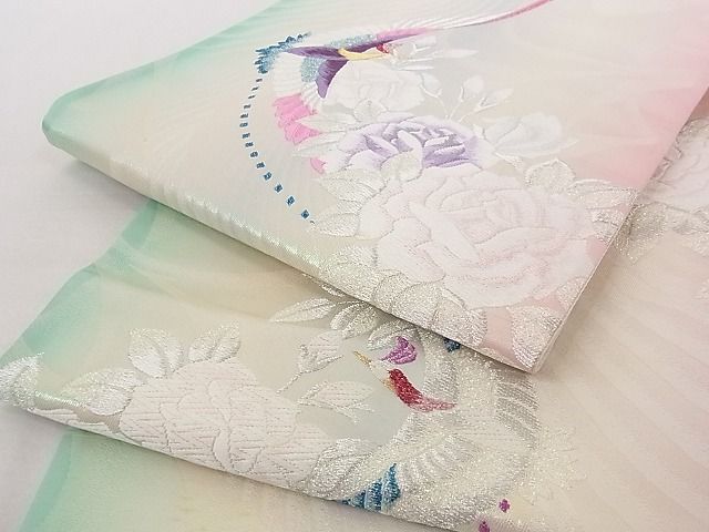 平和屋着物■六通柄袋帯 唐織 花鳥文 金銀糸 正絹 逸品 B-cy5380
