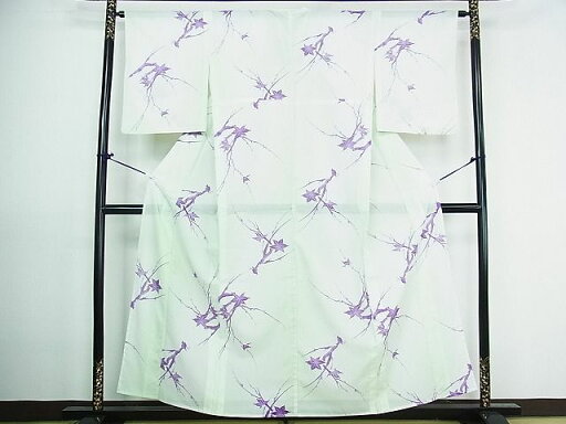 平和屋着物■夏物 小紋 絽 枝楓文 暈し染め 洗える着物 DAAG6734wb 平和屋着物■夏物 小紋 絽 枝楓文 暈し染め 洗える着物 DAAG6734wb