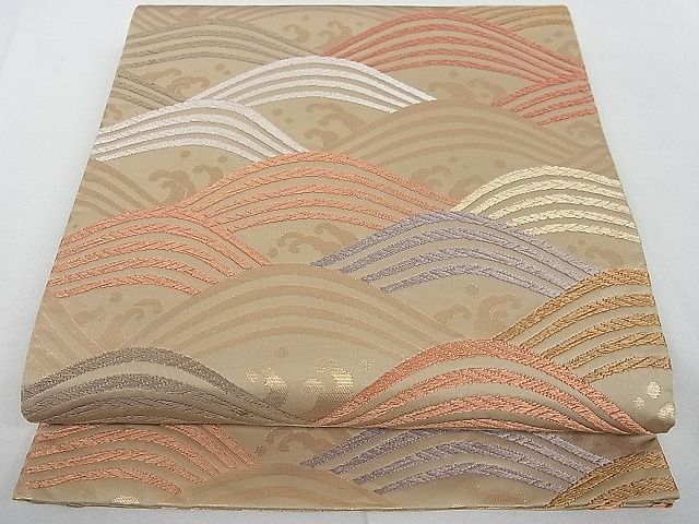 平和屋着物■六通柄京袋帯 唐織 立波文 金糸 逸品 ap4811