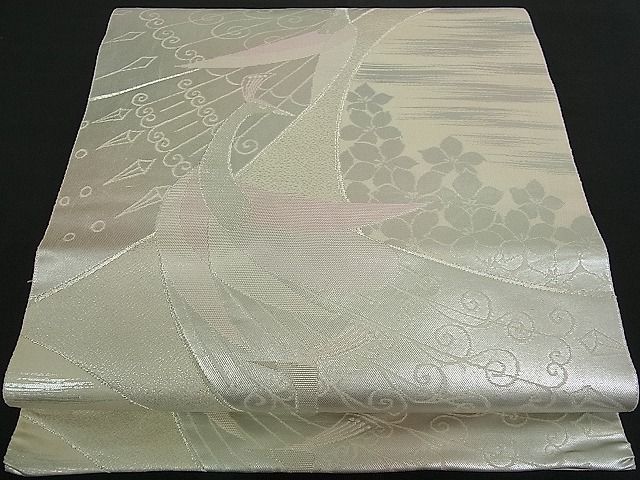 平和屋着物■六通柄袋帯　孔雀舞花文　銀糸　やまとオリジナル　逸品　ch0665