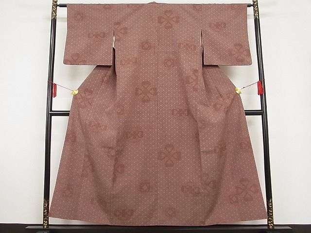 平和屋着物■お召 七宝花文 正絹 逸品 AAAB8658Abr