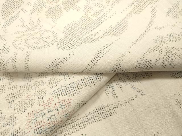 平和屋着物●結城紬 100亀甲 草花文 正絹 逸品 DAAM2423fe
