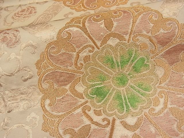 平和屋着物■六通柄袋帯　花唐草文　金糸　逸品　n-pk2759