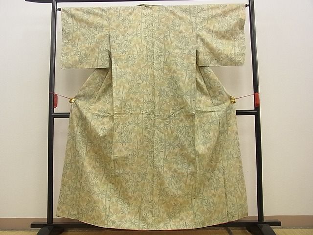 平和屋着物■上質なお召 草花尽くし 逸品 BAAG0636xi