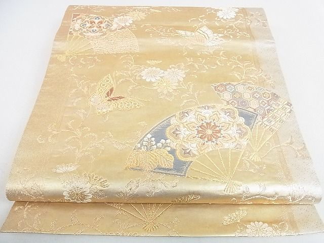 平和屋着物■六通柄袋帯 明澄格天文 金糸 逸品 DAAB3348op