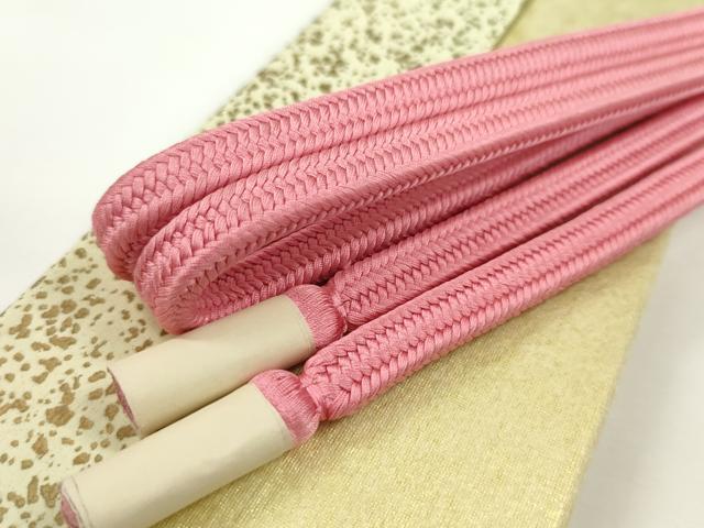 平和屋本店■極上 有職組紐道明 帯締め 御岳組 桃色 宮内庁御用 国立博物館御用 東京芸術大学御用 逸品 未使用 CXAA0555s5
