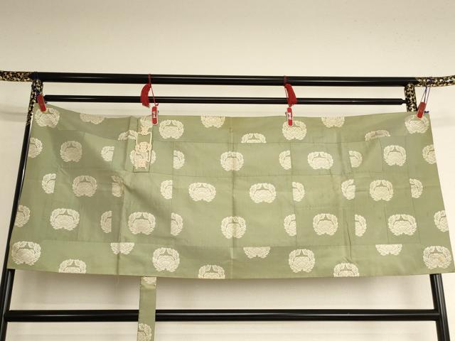 平和屋本店▼五条袈裟　抱き牡丹　法衣　寺院　仏具　仏教　僧侶　神職　装束　AABK9068ja