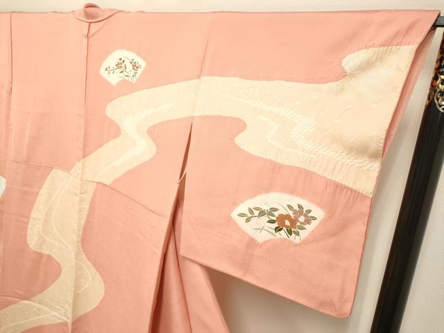 平和屋着物●訪問着　絞り　地紙花文　金銀彩　正絹　逸品　DAAK3598du