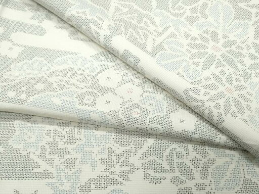 平和屋着物●本場大島紬 白大島 120亀甲 草花文 正絹 逸品 CAAS8415vf 平和屋着物●本場大島紬 白大島 120亀甲 草花文 正絹 逸品 CAAS8415vf