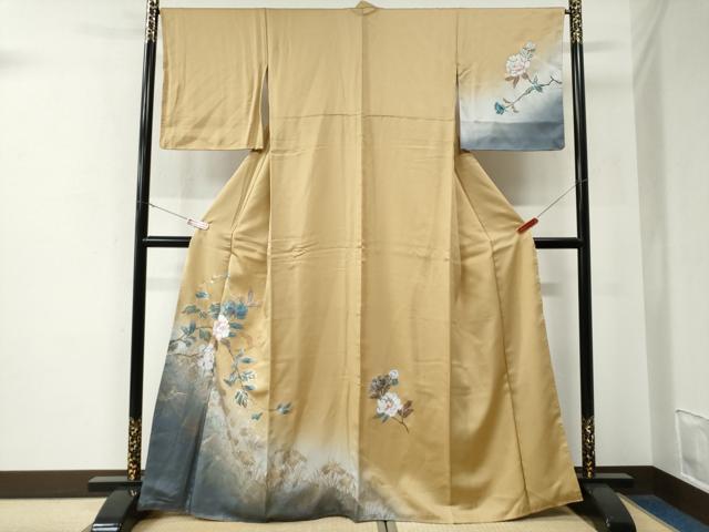 Kimono - 平和屋着物●訪問着　枝牡丹花鳥文　暈し染め　金銀彩　正絹　逸品　未使用　CABE3096yc