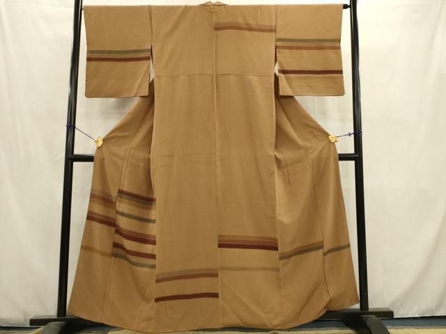 平和屋着物■訪問着　横段文　正絹　逸品　AABC1148ma