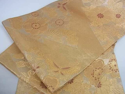 平和屋着物■佐賀錦 六通柄袋帯 松皮菱花蝶文 金銀糸 逸品 ar4828 平和屋着物■佐賀錦 六通柄袋帯 松皮菱花蝶文 金銀糸 逸品 ar4828