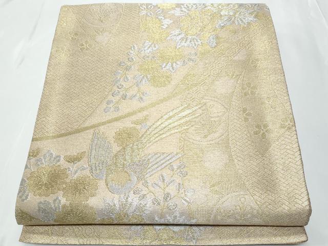 平和屋着物◎六通柄袋帯　鳳凰草花文　金銀糸　正絹　逸品　CAAU8008fb