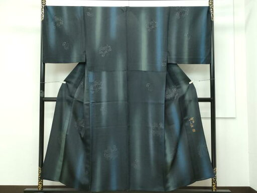 平和屋本店■極上 男性 前田仁仙 仁仙更紗 小紋 単衣 キングサイズ 草花文 暈し染め 銀通し地 逸品 CZAA2597s5 平和屋本店■極上 男性 前田仁仙 仁仙更紗 小紋 単衣 キングサイズ 草花文 暈し染め 銀通し地 逸品 CZAA2597s5