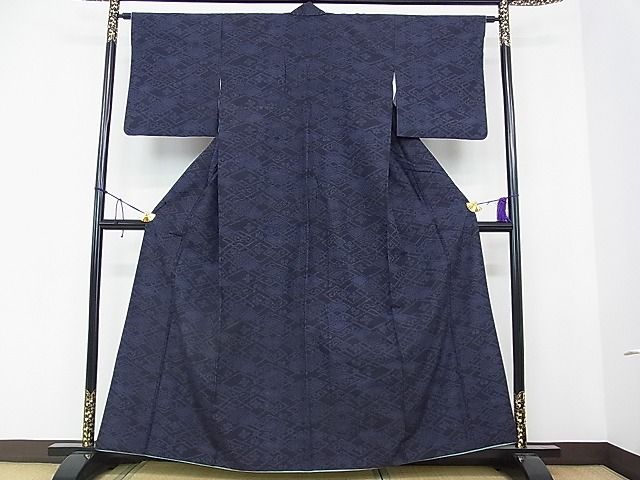 平和屋着物■上質な紬　花菱文　逸品　ud1440
