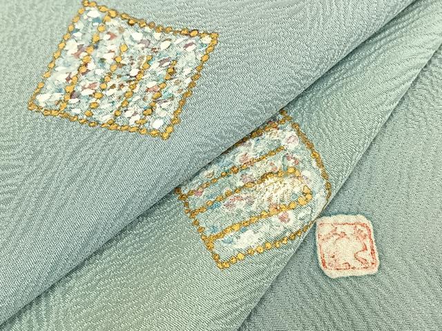 平和屋着物▽訪問着 単衣 作家物 源氏香 金彩 正絹 逸品 AAAW7720fy