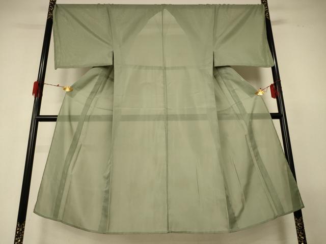 平和屋着物＊夏物　男性　色無地　絽　鶸茶色　キングサイズ　洗える着物　AABG5522jd