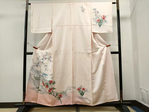 平和屋着物■訪問着 流水鴛鴦枝花文 暈し染め 正絹 逸品 未使用 CAAP3823yc 平和屋着物■訪問着 流水鴛鴦枝花文 暈し染め 正絹 逸品 未使用 CAAP3823yc