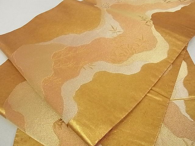 平和屋着物■六通柄袋帯　道長草木文　金銀糸　逸品　ga2312